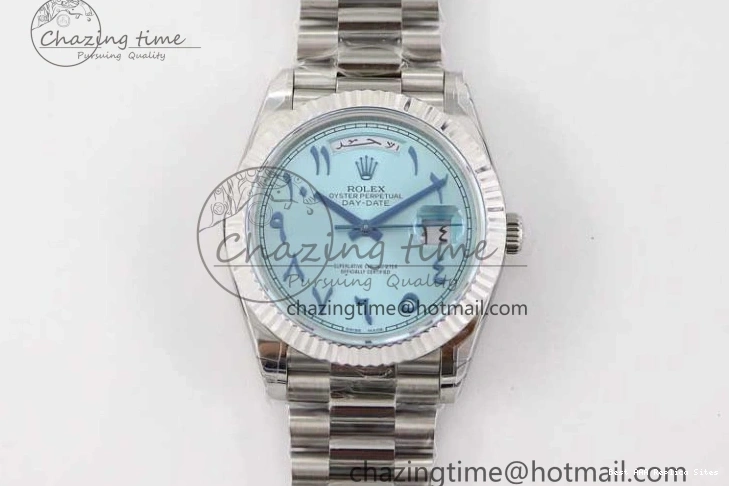 Good Copy Rolex Watches Steel Ice 40mm Best TWF 1:1 2357 SS Arabic A Comfortable Bracelet Edition 904L on Day SS Blue Date Dial 0118